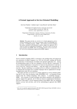A Formal Approach to Service-Oriented Modelling