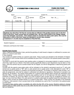 Pass - CMS - Cerritos College