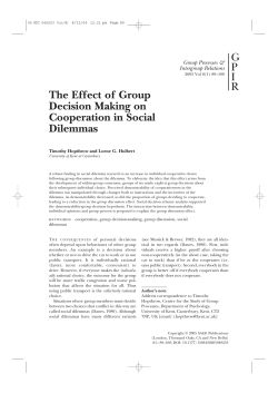The Effect of Group Decision Making on Cooperation in Social