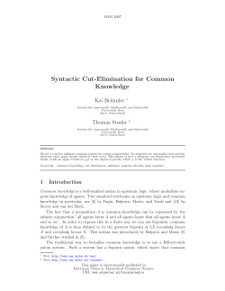 Syntactic Cut-Elimination for Common Knowledge