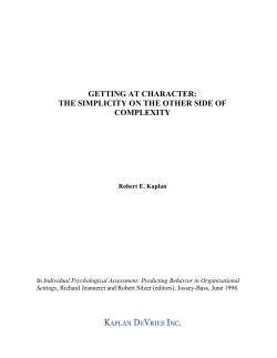getting at character: the simplicity on the other side