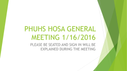 phuhs hosa general meeting 1/7/2016