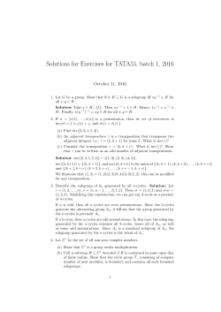 Solutions for Exercises for TATA55, batch 1, 2016
