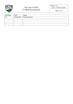 By-Laws of Hills Football Incorporated