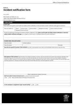 Form 3 - Incident notification form