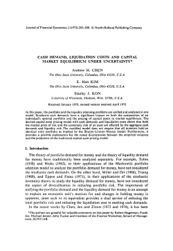Cash Demand, Liquidation Costs and Capital Market Equilibrium