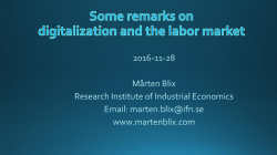 The effects of digitalization on the economy