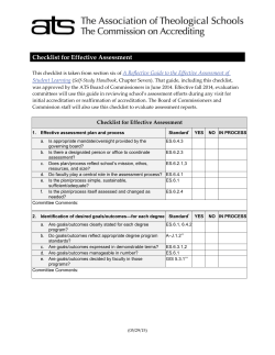 Checklist for Effective Assessment