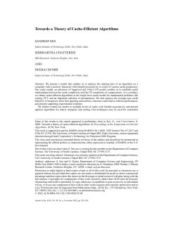 Towards a Theory of Cache-Efficient Algorithms