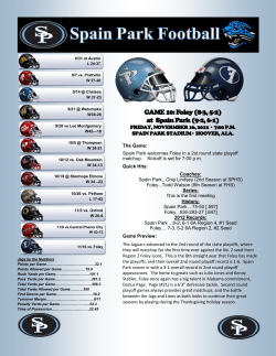 GAME 10: Foley (8-3, 5-2) at Spain Park (9-2, 6-1)