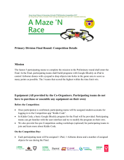 Primary Division Final Round Competition Details