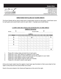 Intramural Score Sheet Directions