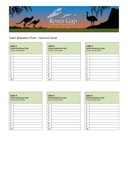 Cabin Allocation Chart for the Gumnut Camp