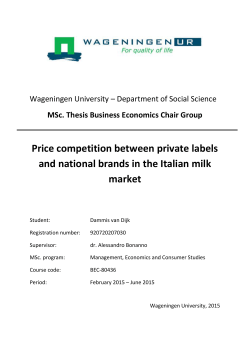 Price competition between private labels and national brands in the
