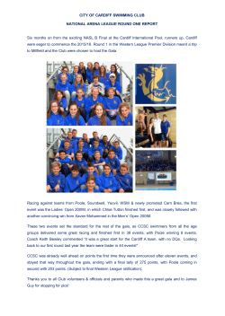 CITY OF CARDIFF SWIMMING CLUB NATIONAL ARENA LEAGUE