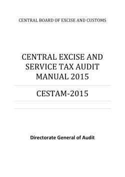 CENTRAL EXCISE AND SERVICE TAX AUDIT MANUAL 2015