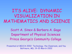 it`s alive: dynamic visualization in mathematics and science