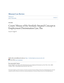 Courts` Misuse of the Similarly Situated Concept in Employment
