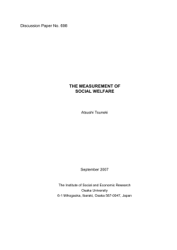 The Measurement of Social Welfare