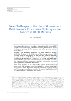 New Challenges in the Use of Governement Debt