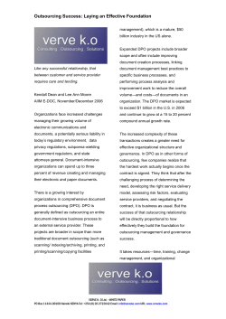 Outsourcing Success: Laying an Effective Foundation