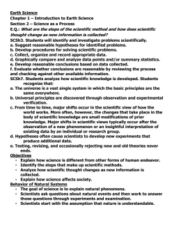 Chapter 1 &ndash; Introduction to Earth Science