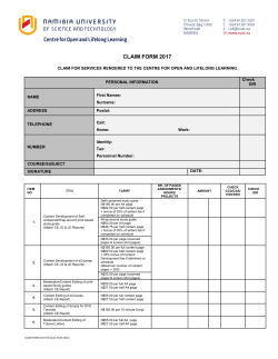 COLL CLAIM FORM NUST 2017