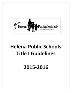 Helena Public Schools Title I Guidelines 2015