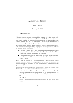 A short OPL tutorial