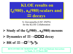 Kloe results on the f0, a0 scalars and on eta allowed/forbidden decays