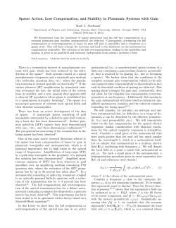 Spaser Action, Loss Compensation, and Stability in Plasmonic
