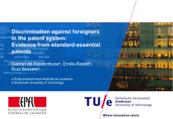 Ruddi BEKKERS, Discrimination against Foreigners in the Patent
