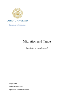 Migration and Trade - Lund University Publications