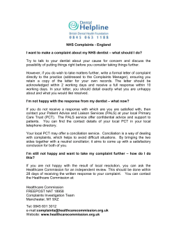 complaints - Oral Health Foundation
