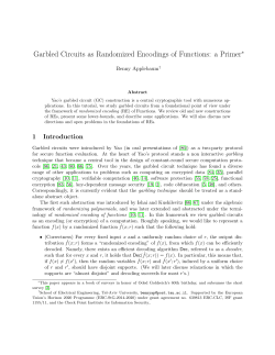 Garbled Circuits as Randomized Encodings of Functions: a Primer