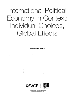 International Political Economy in Context Individual Choices