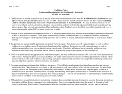 1:00 Activity: Grade Level Exploration of the Standards