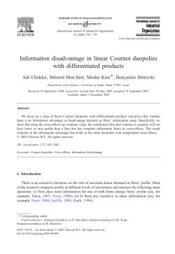 Information disadvantage in linear Cournot duopolies with