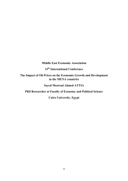 Middle East Economic Association 15 International Conference The