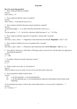 Q3 &ndash; Projectiles &ndash; Revision