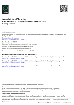An Integrative Model for Social Marketing