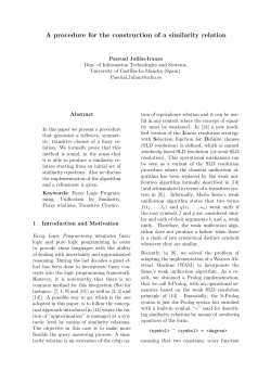 A procedure for the construction of a similarity relation