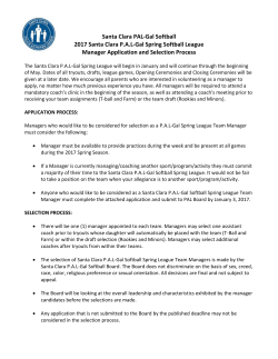 2017 Team Manager Application - Santa Clara Police Activities