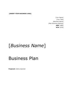 Business Plan template - Business numbers made easy