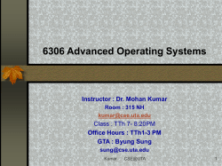 CSE 6392 Mobile Computer Systems