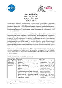 Less Paper More Aid Round-Table Discussion Amman, 8 March