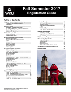 Fall Semester 2017 - Western Kentucky University