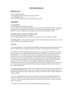 2017 Pee Wee Rules - Forest Glade Baseball