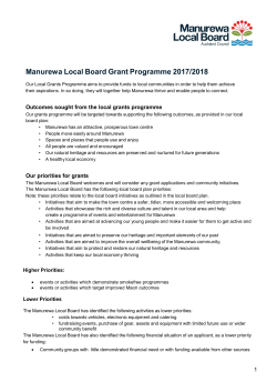 Manurewa Local Board Grants Programme 2017