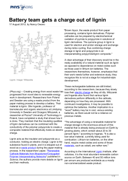 Battery team gets a charge out of lignin